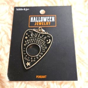 Gold and Black Ouija Pendant Necklace